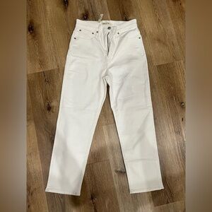 Madewell Classic Straight White Jeans